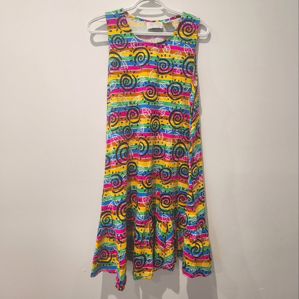 Vintage Rainbow Sleeveless Dress